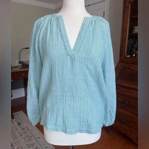 Old Navy Split-Neck Striped Blouse